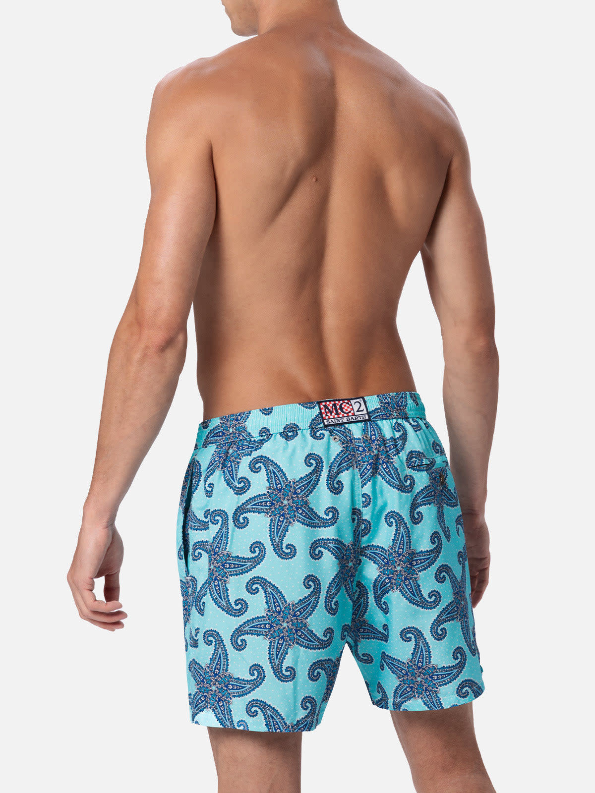 MC2 SAINT BARTH MAN LIGHTWEIGHT FABRIC SWIM-SHORTS LIGHTING 70 WITH PAISLEY PRINT
