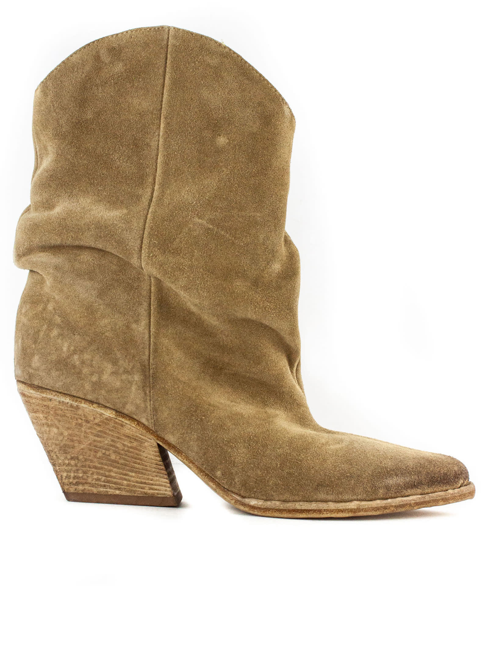 Brown Suede Texan Ankle Boots
