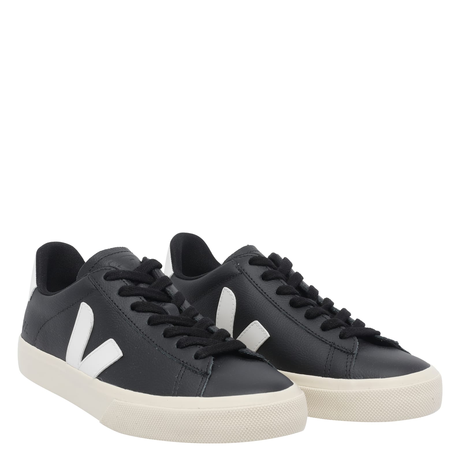 Veja Campo Sneakers With Textured Leather Upper In Black