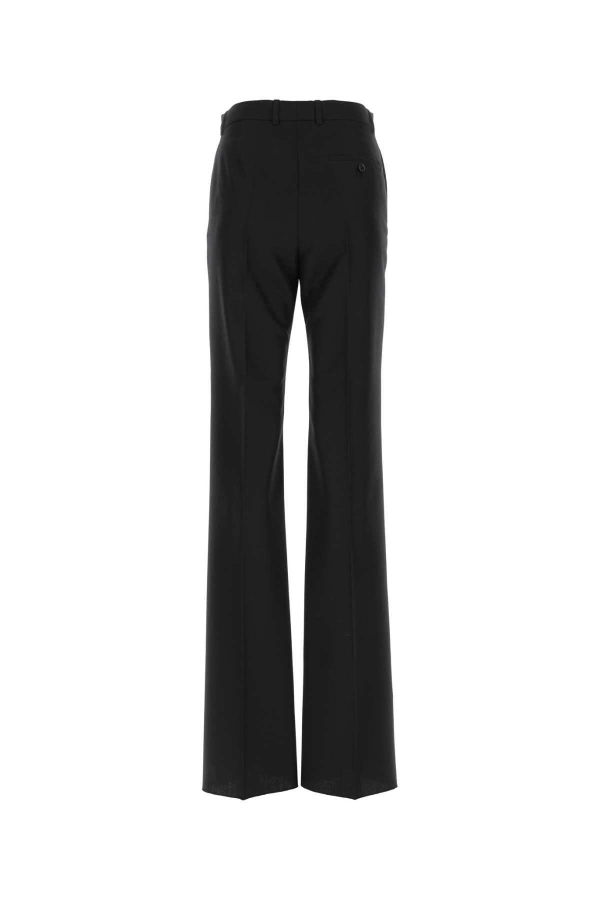 Shop Balenciaga Black Wool Blend Pant In 1000