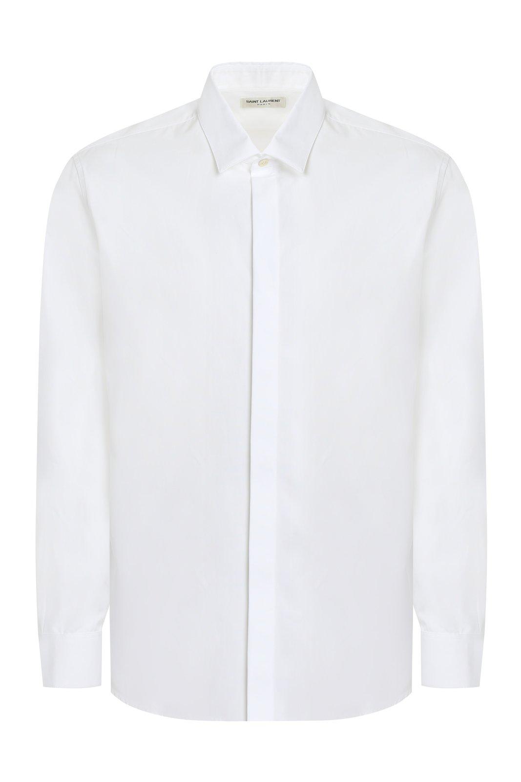Shop Saint Laurent Straight Hem Buttoned Shirt