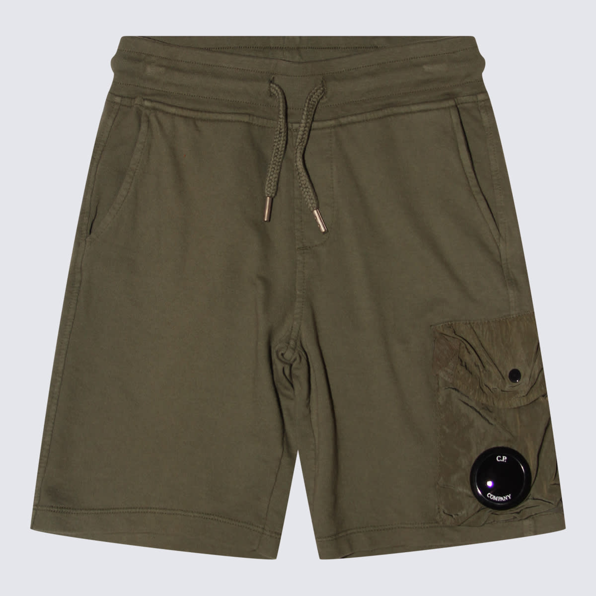 Shop C.p. Company Brown Green Cotton Shorts In Bronze Green