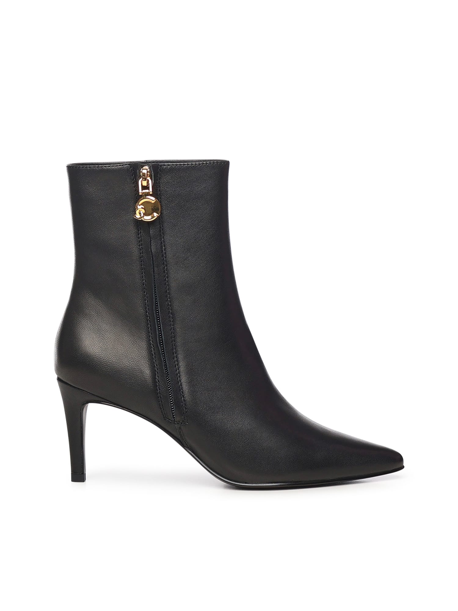 Coccinelle 80mm C-me Smooth Zip-detail Pointed-toe Boots In Black