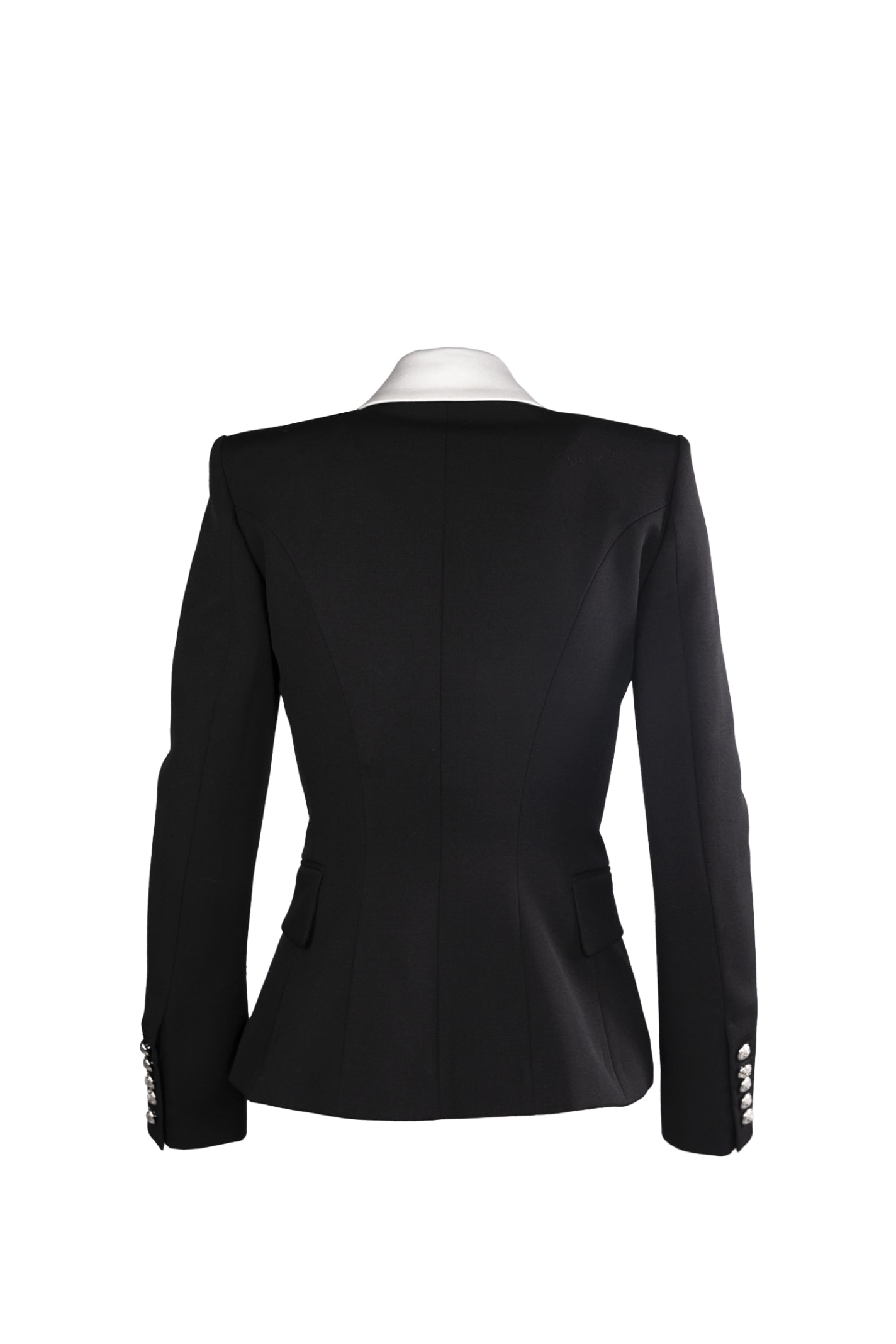 Shop Balmain Wool Jacket In Black