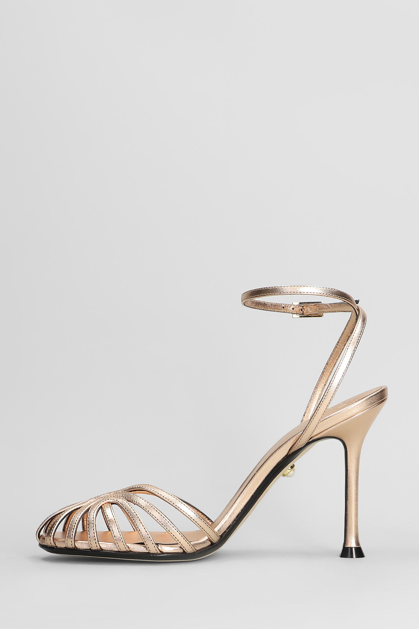 Alevì Metallic Leather Ally Heeled Sandals 95 In Multi
