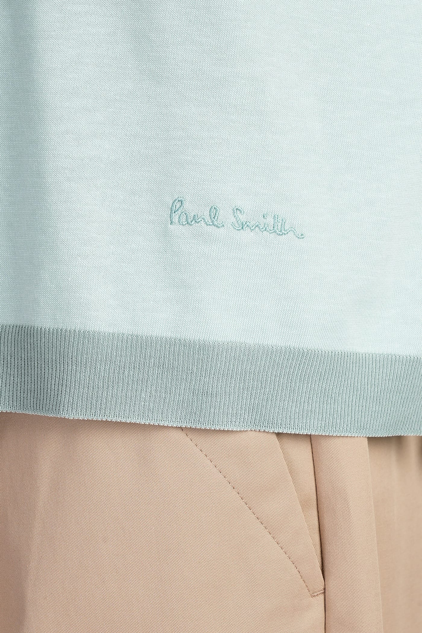 PAUL SMITH POLO IN GREEN WOOL AND POLYESTER