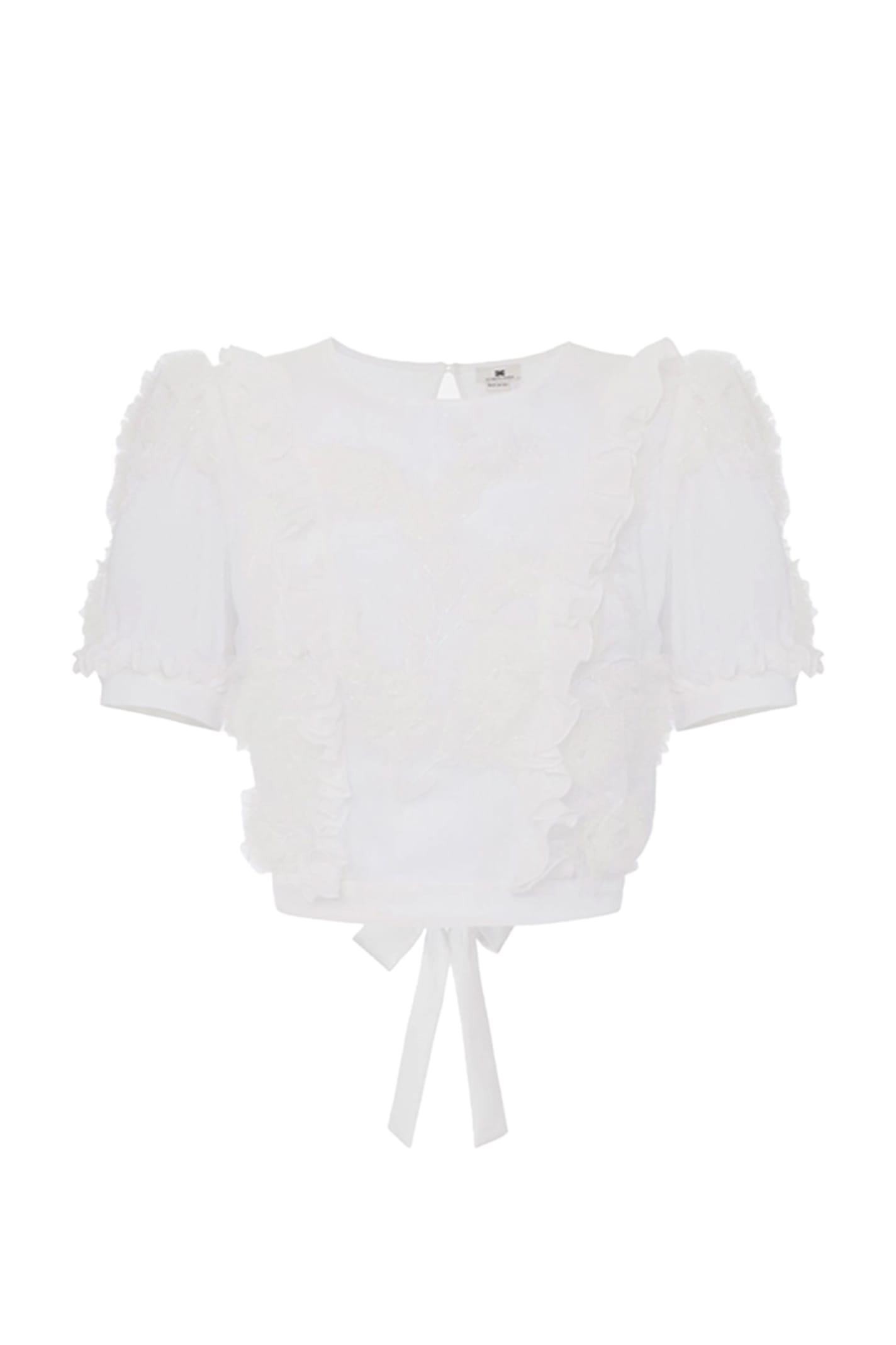 Elisabetta Franchi Ruffled Embroidered Blouse