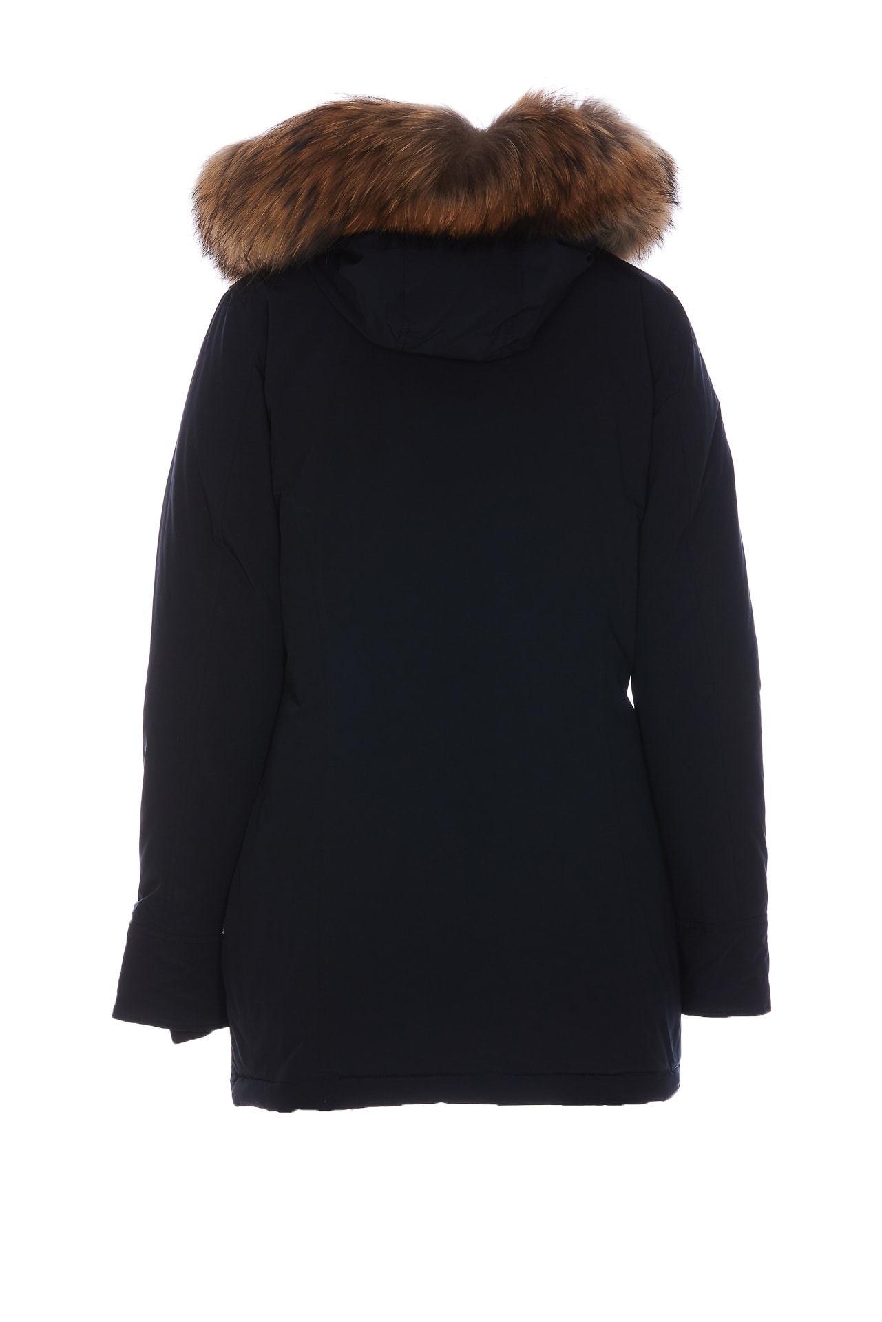 Shop Woolrich Artic Raccoon Parka Jacket In Melton Blue