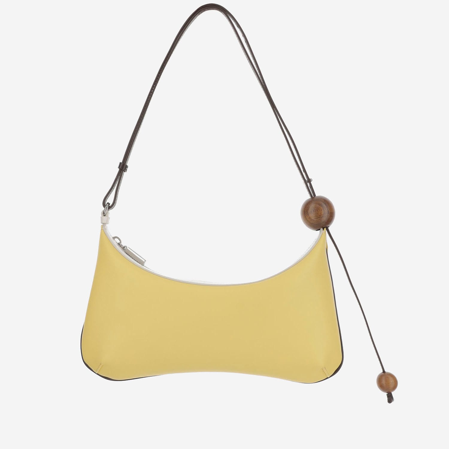 Jacquemus 'le Grand Bisou Perle' Yellow Shoulder Bag With Adjustable Shoulder Strap And Front Logo In Yellow