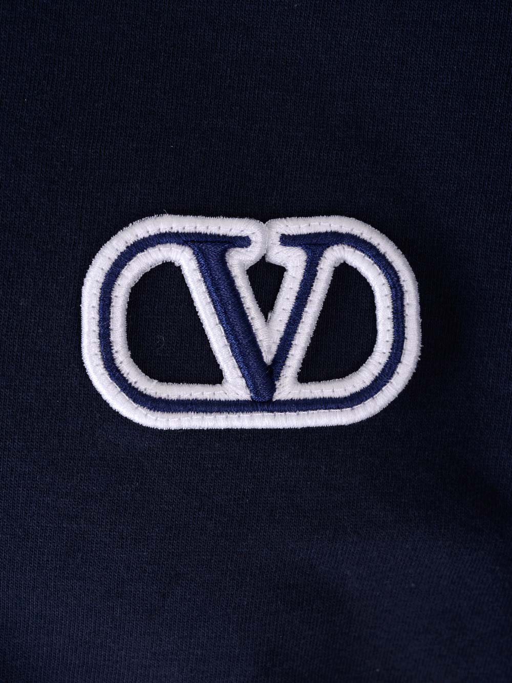 Shop Valentino V Logo T-shirt In Navy