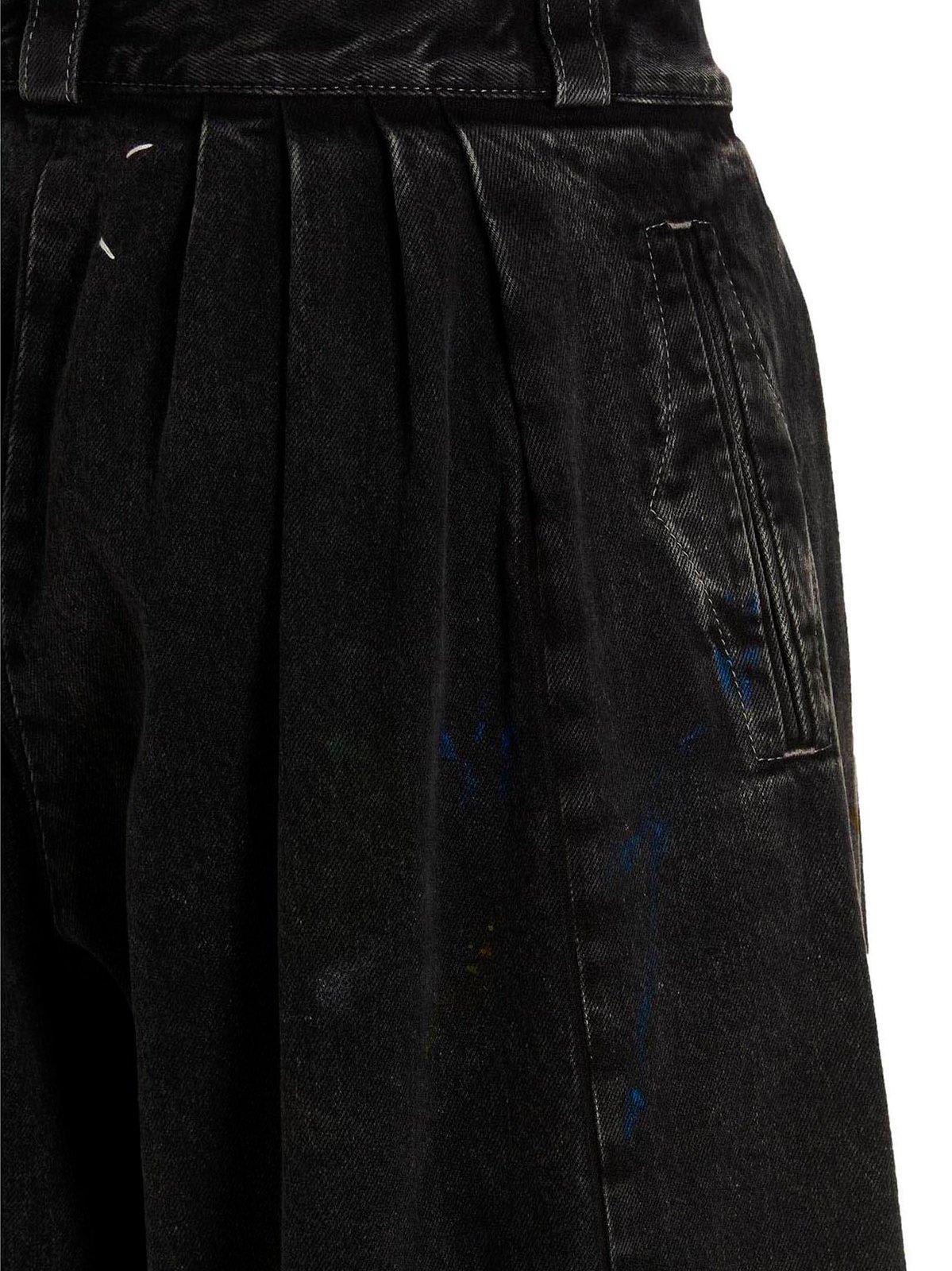 Shop Maison Margiela Wide-leg Jeans In Black