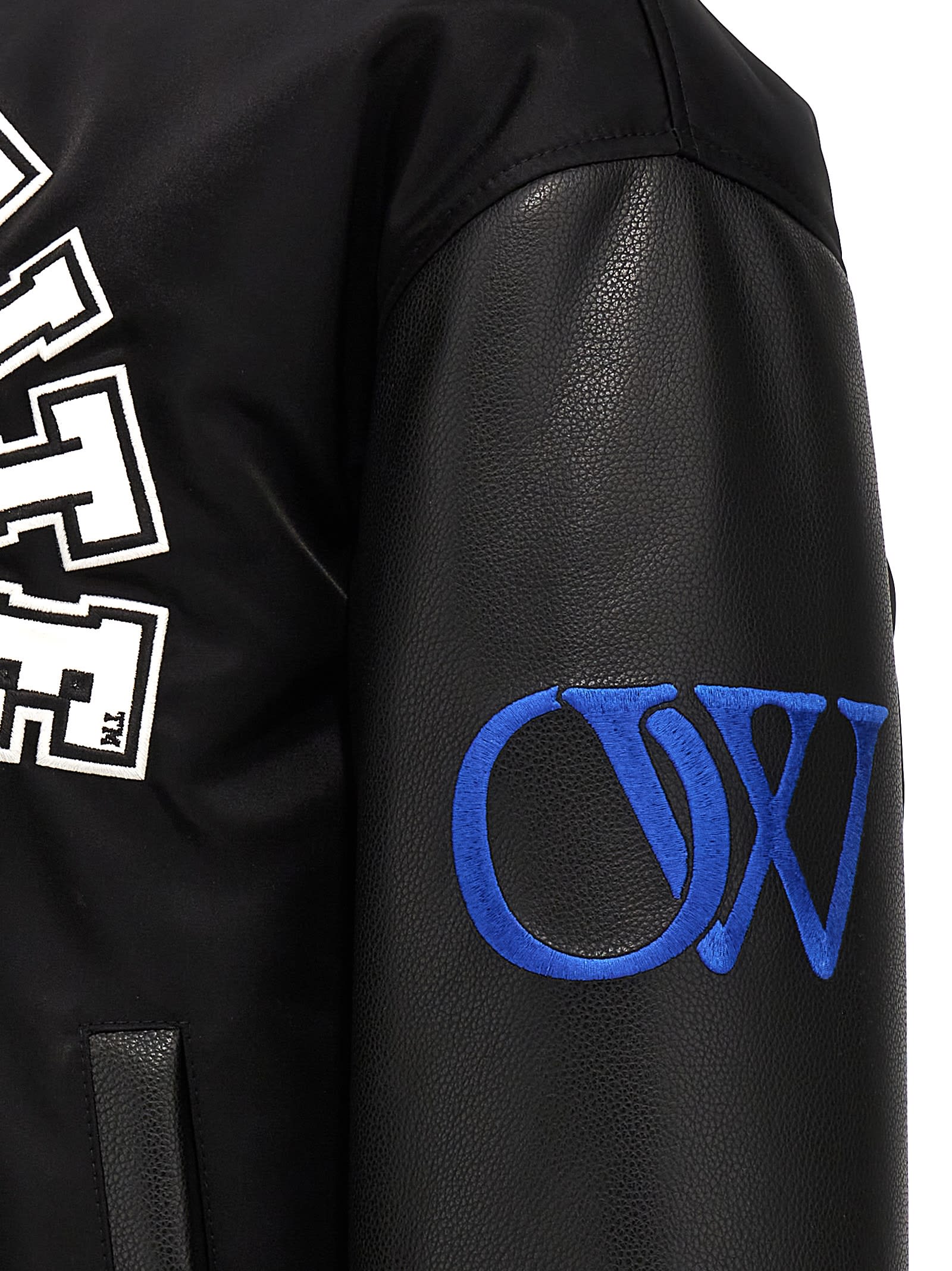 Shop Off-white Baseball Bomber Jacket In Black