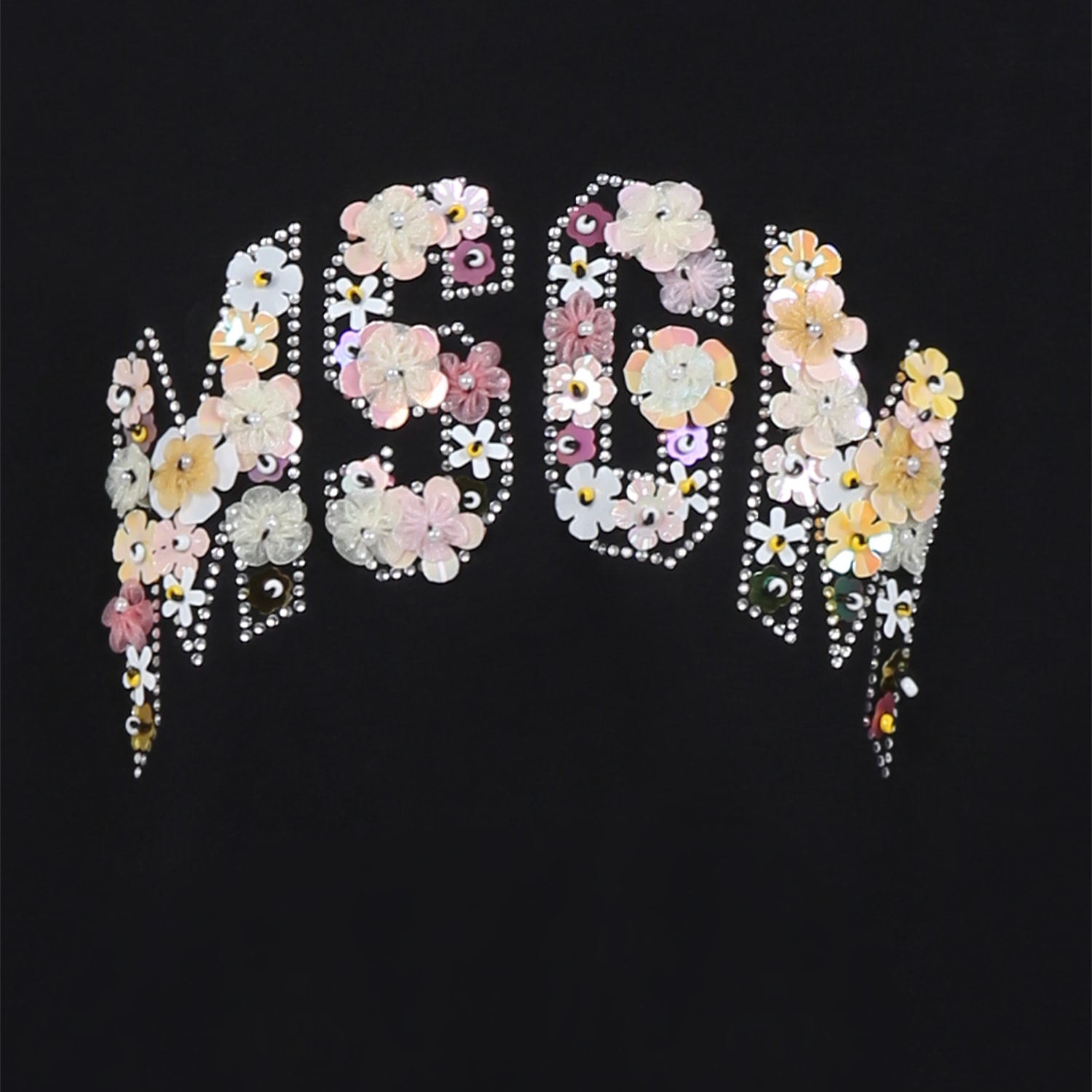 Msgm Black T-shirt For Girl With Logo In Black