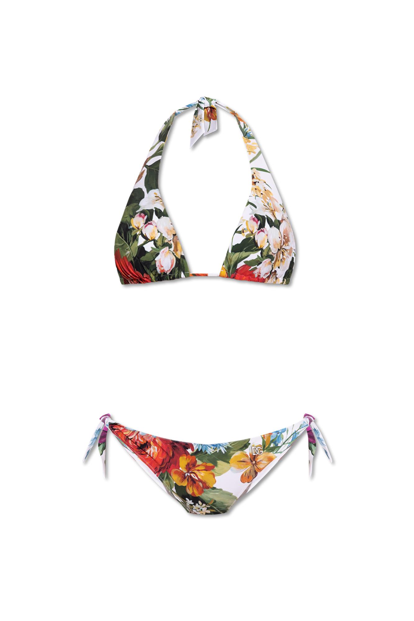 Dolce & Gabbana Two-piece Swimsuit With Floral Motif In Multi