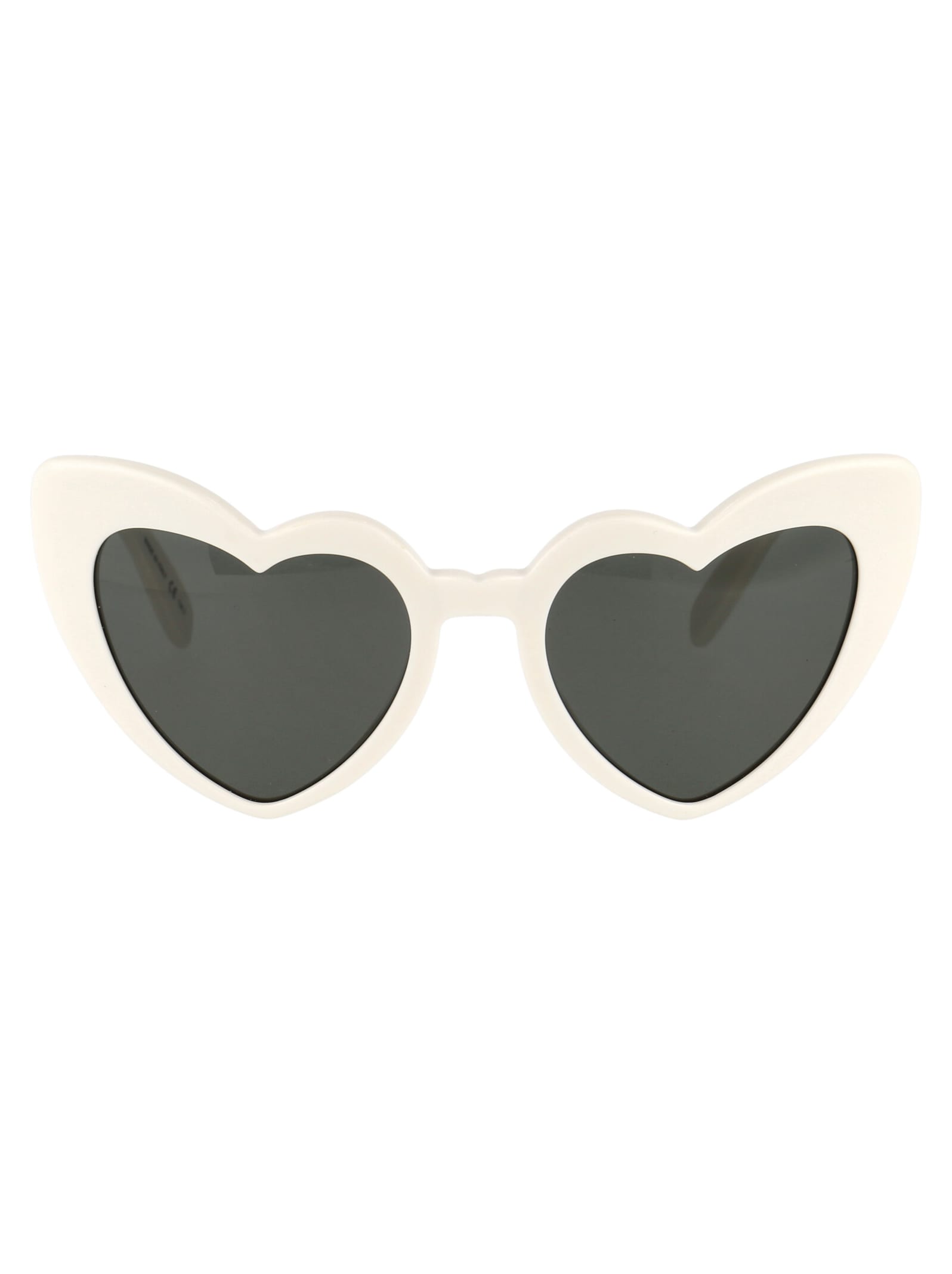 Saint Laurent Loulou Heart-shaped Acetate Sunglasses In White