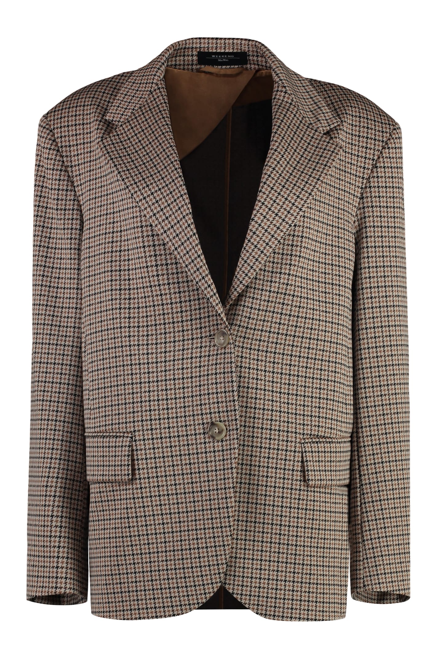 Shop Weekend Max Mara Veletta Houndstooth Pattern Blazer