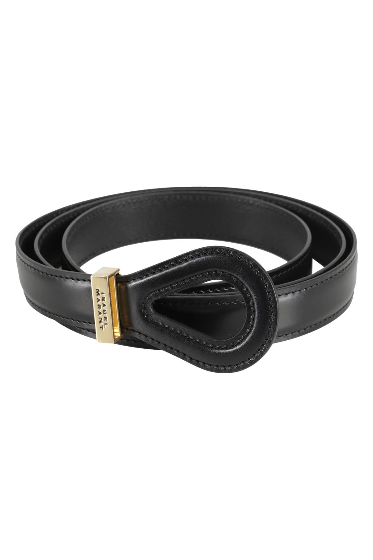 Isabel Marant Brindi Pull-through Leather & Brass Belt In Bk