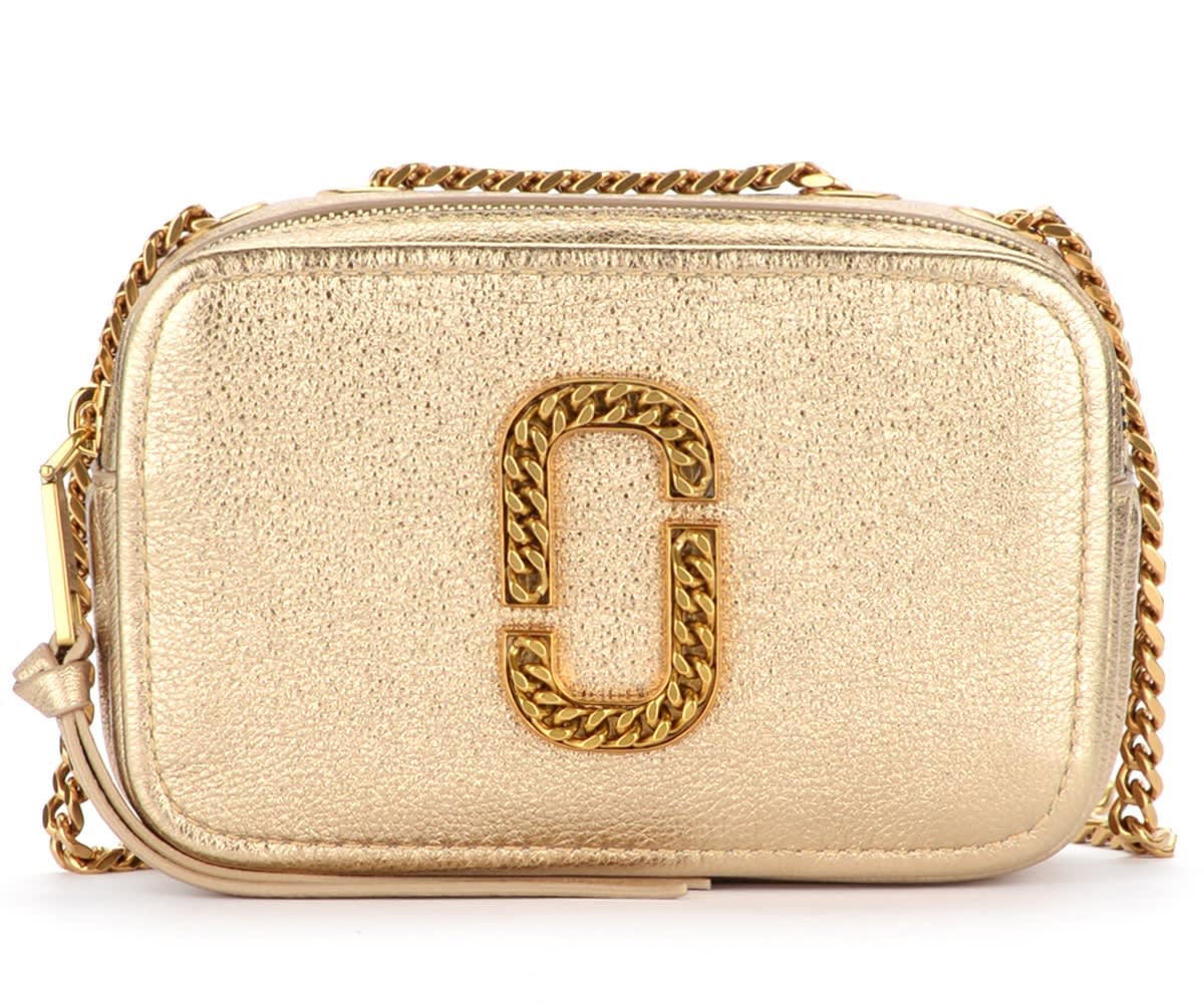 The Marc Jacobs The Glam Shot 21 Bag In Golden Leather