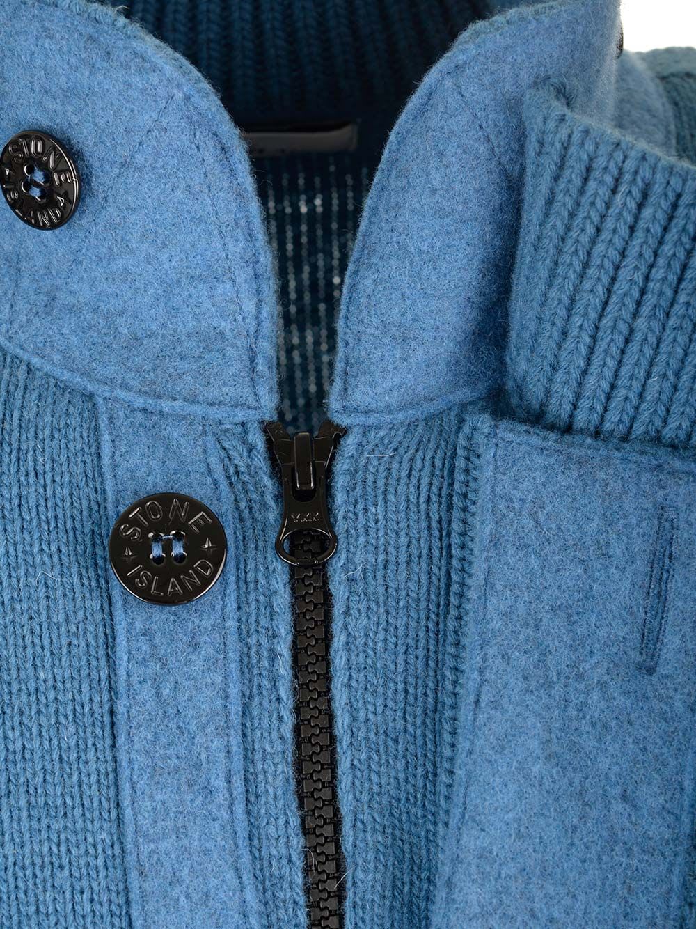 Shop Stone Island Wool Cardigan In Light Blue