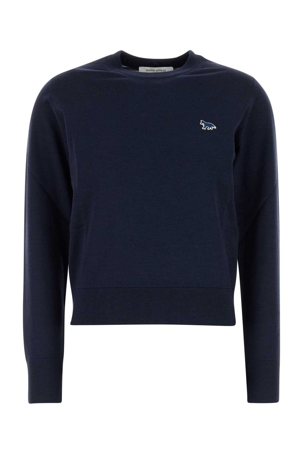 Maison Kitsuné Navy Blue Wool Sweater