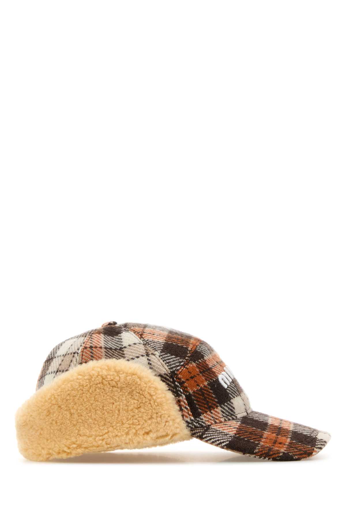 Miu Miu Embroidered Wool Blend Baseball Cap In Multi