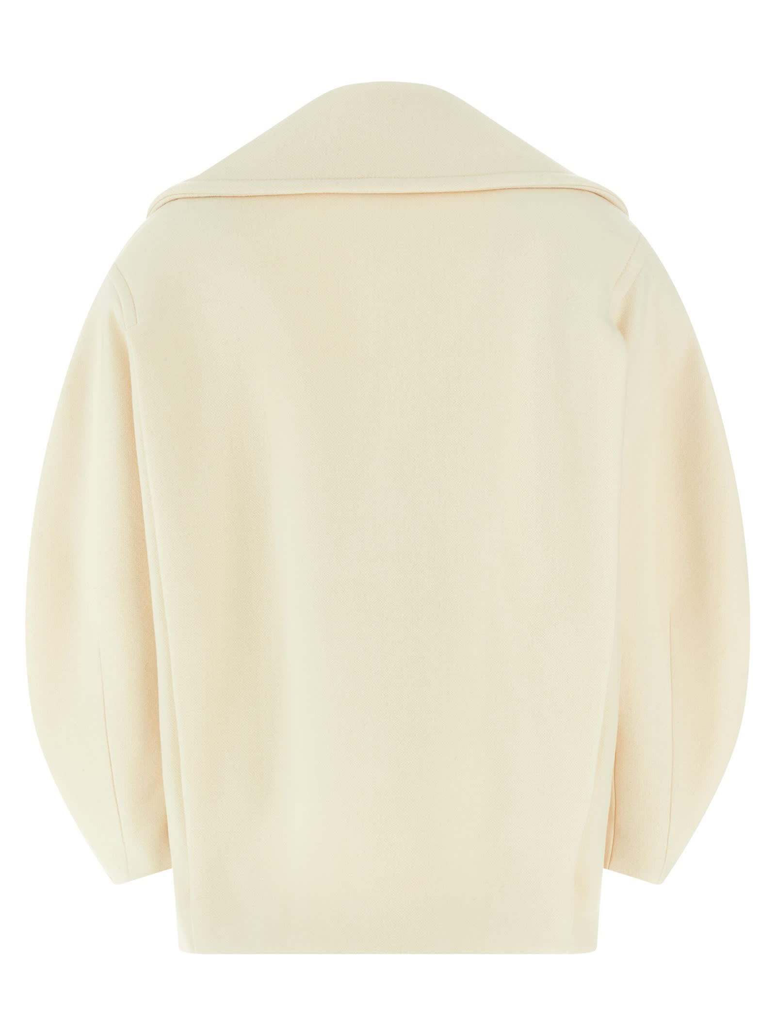 Jacquemus Le Caban Ovalo Coat In White