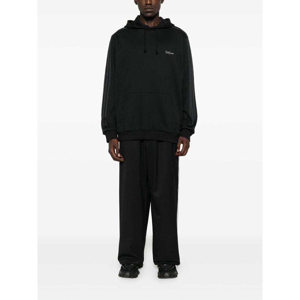 Y-3 Striped-pattern Elasticised Trousers In Black