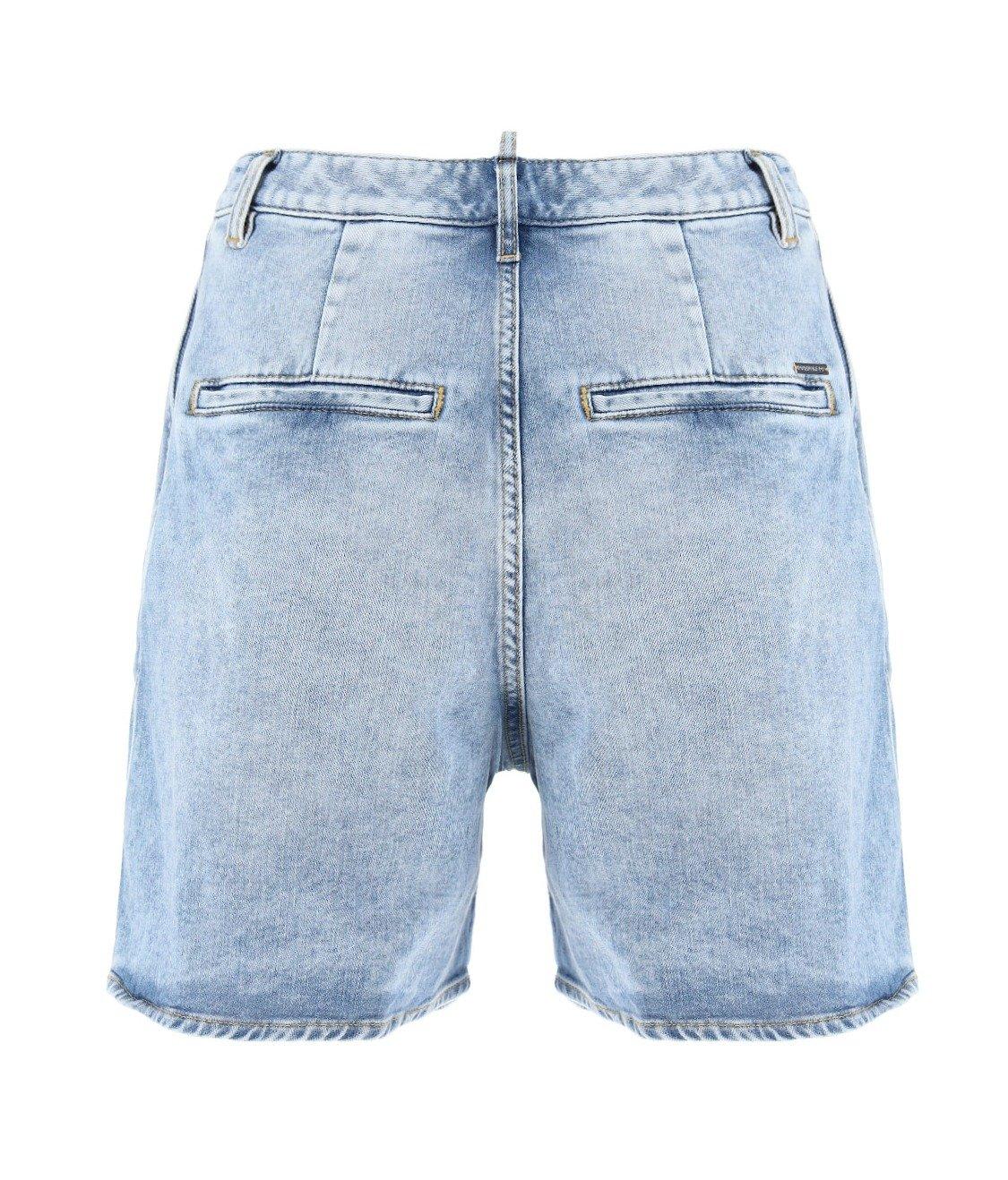 Shop Dsquared2 High-waisted Denim Shorts In Navy Blue