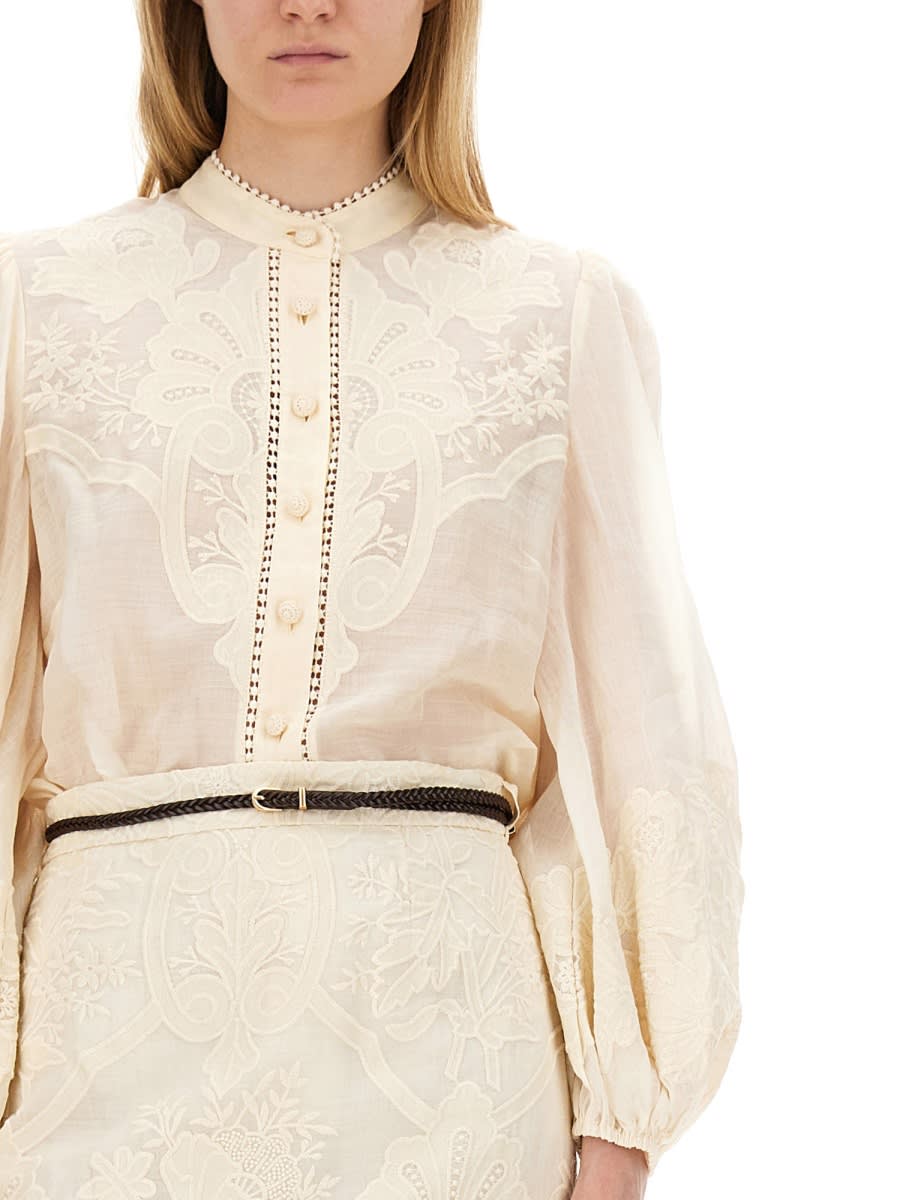 Shop Zimmermann Shirt Ottie In Ivory