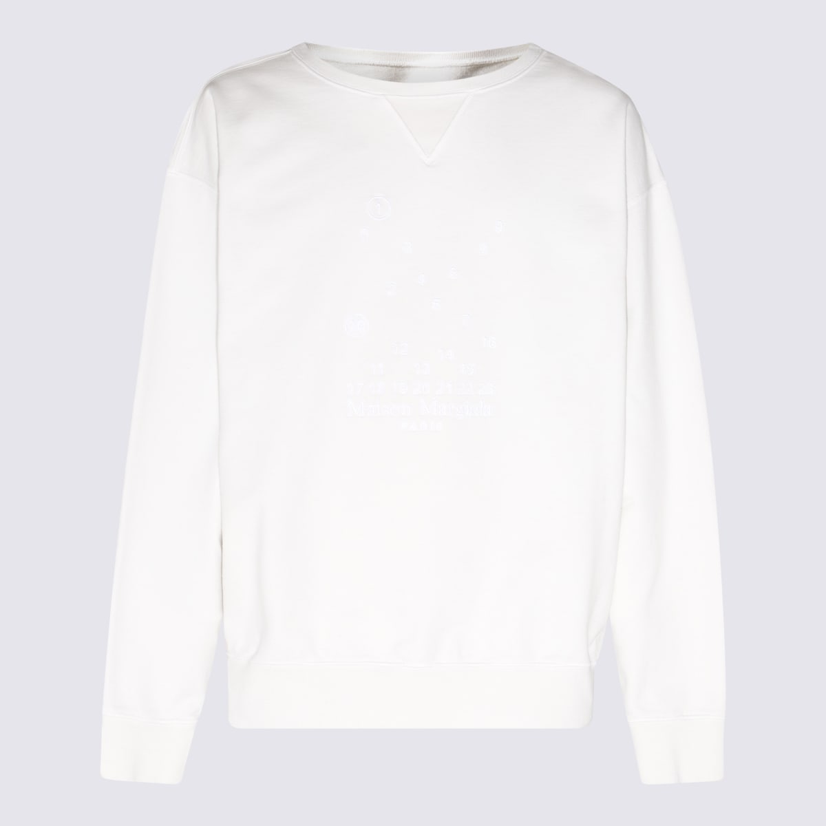 Shop Maison Margiela Chalk Cotton Stretch Sweatshirt