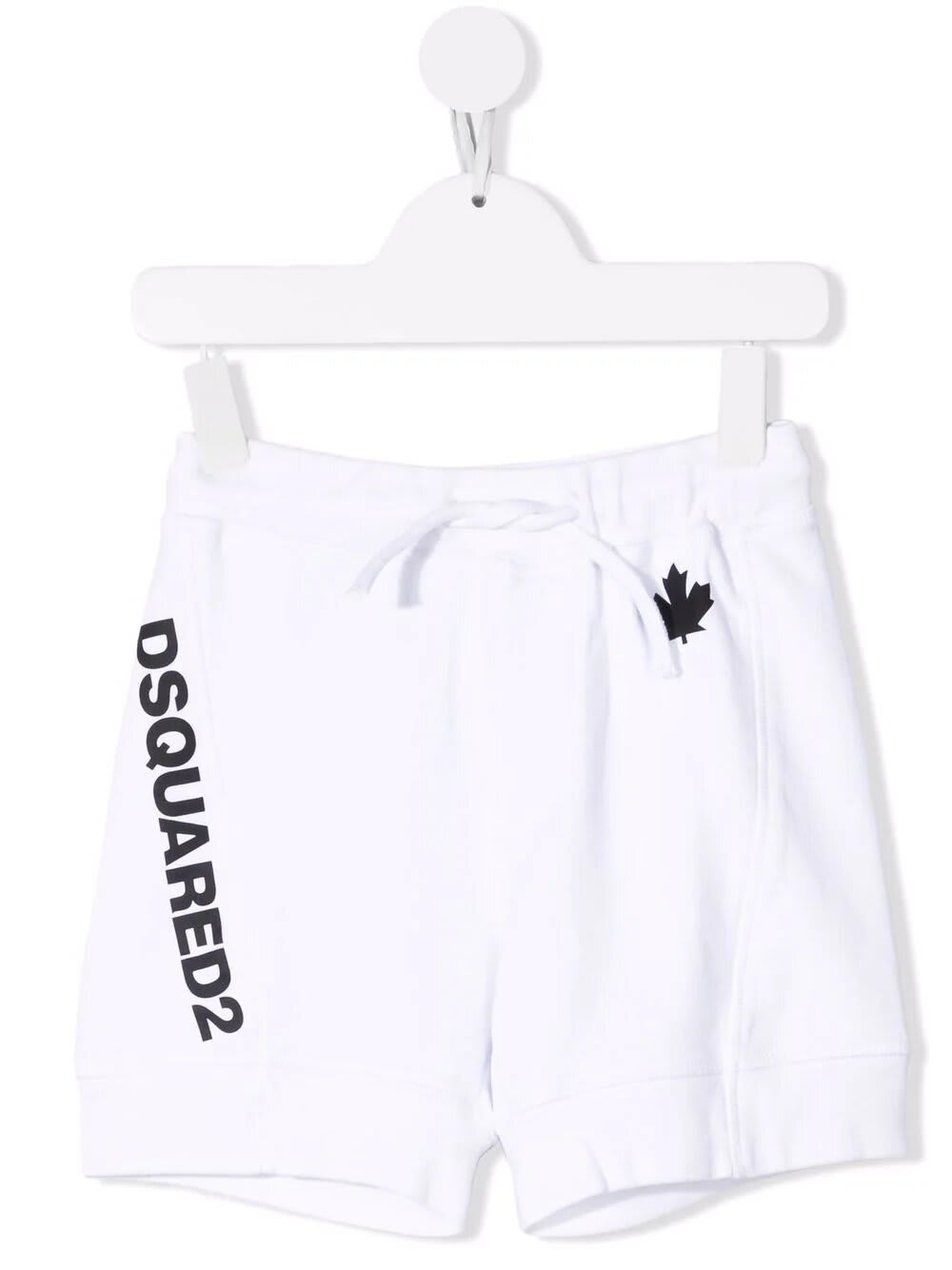 Dsquared2 Kids White Sports Shorts With Logo And Maple Leaf