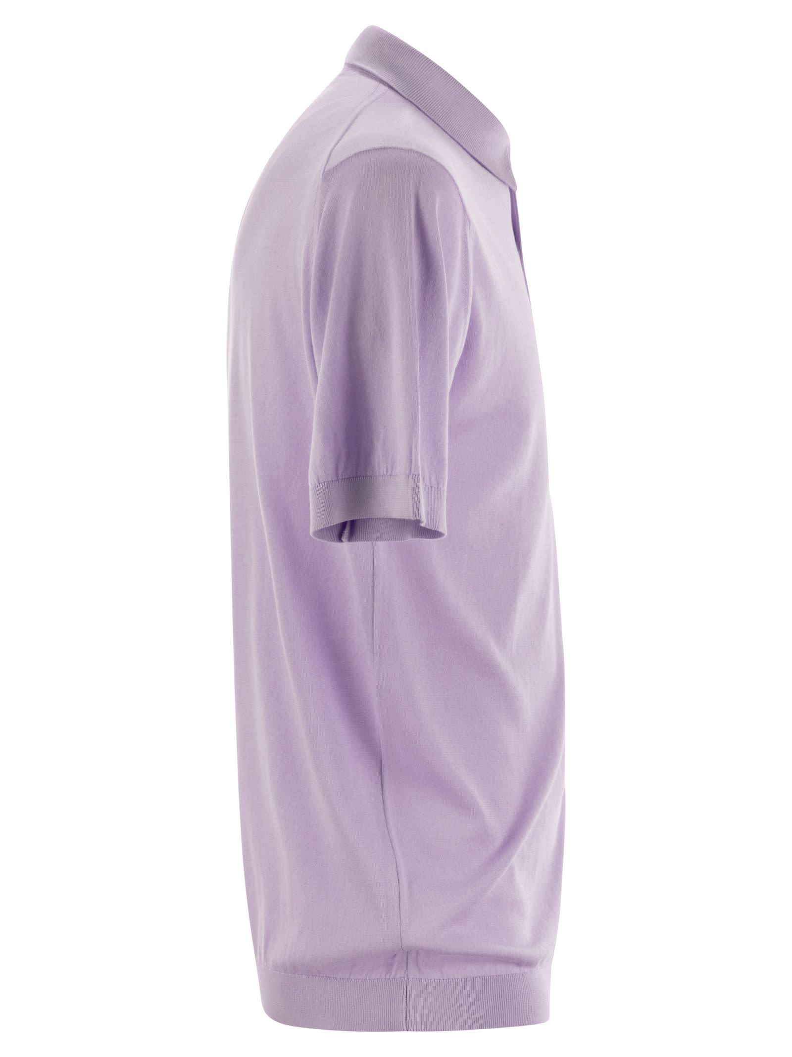 John Smedley Adrian Cotton Short Sleeved Polo Shirt In Lilac
