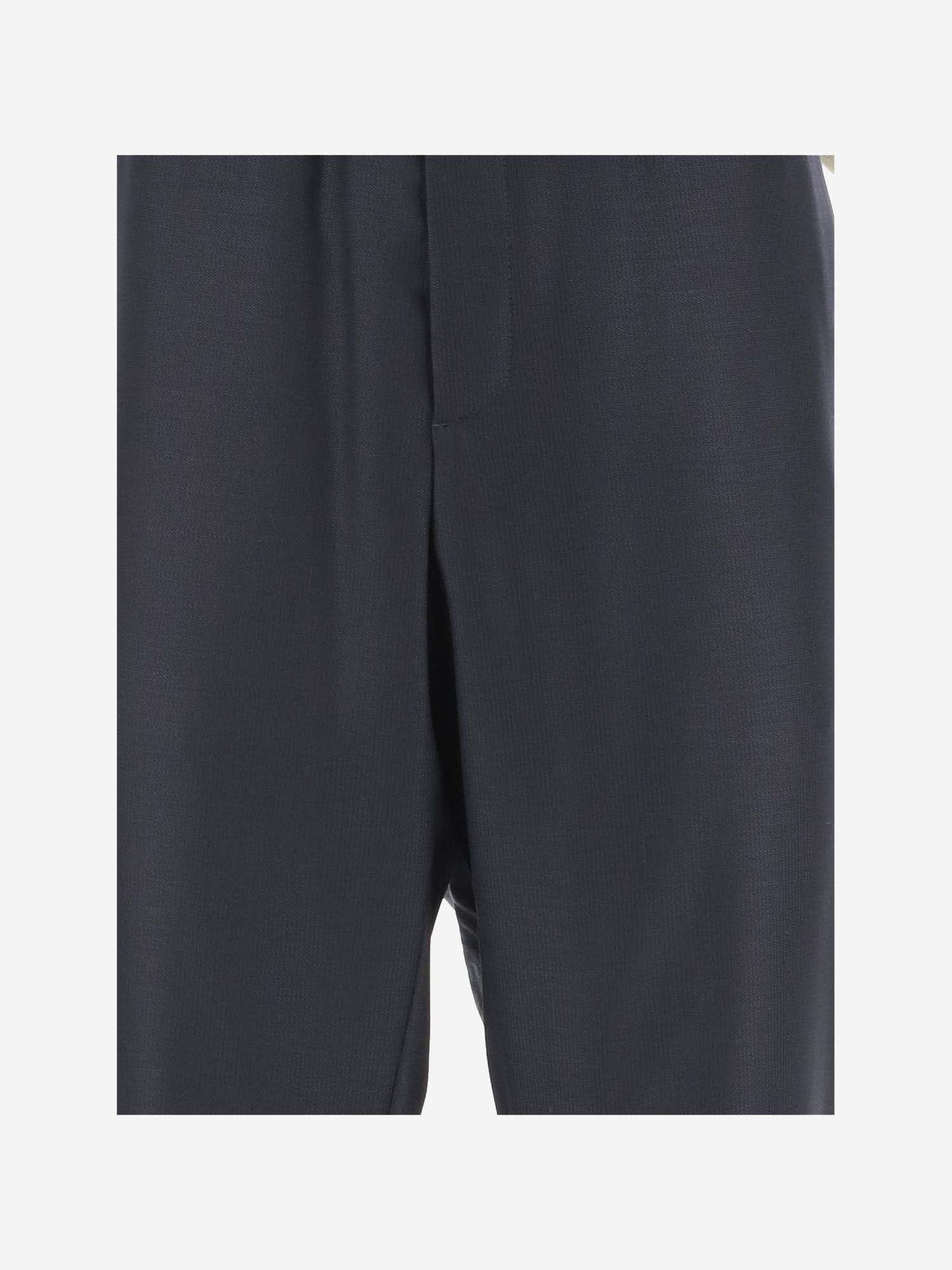 Shop Giorgio Armani Wool Pants In Black