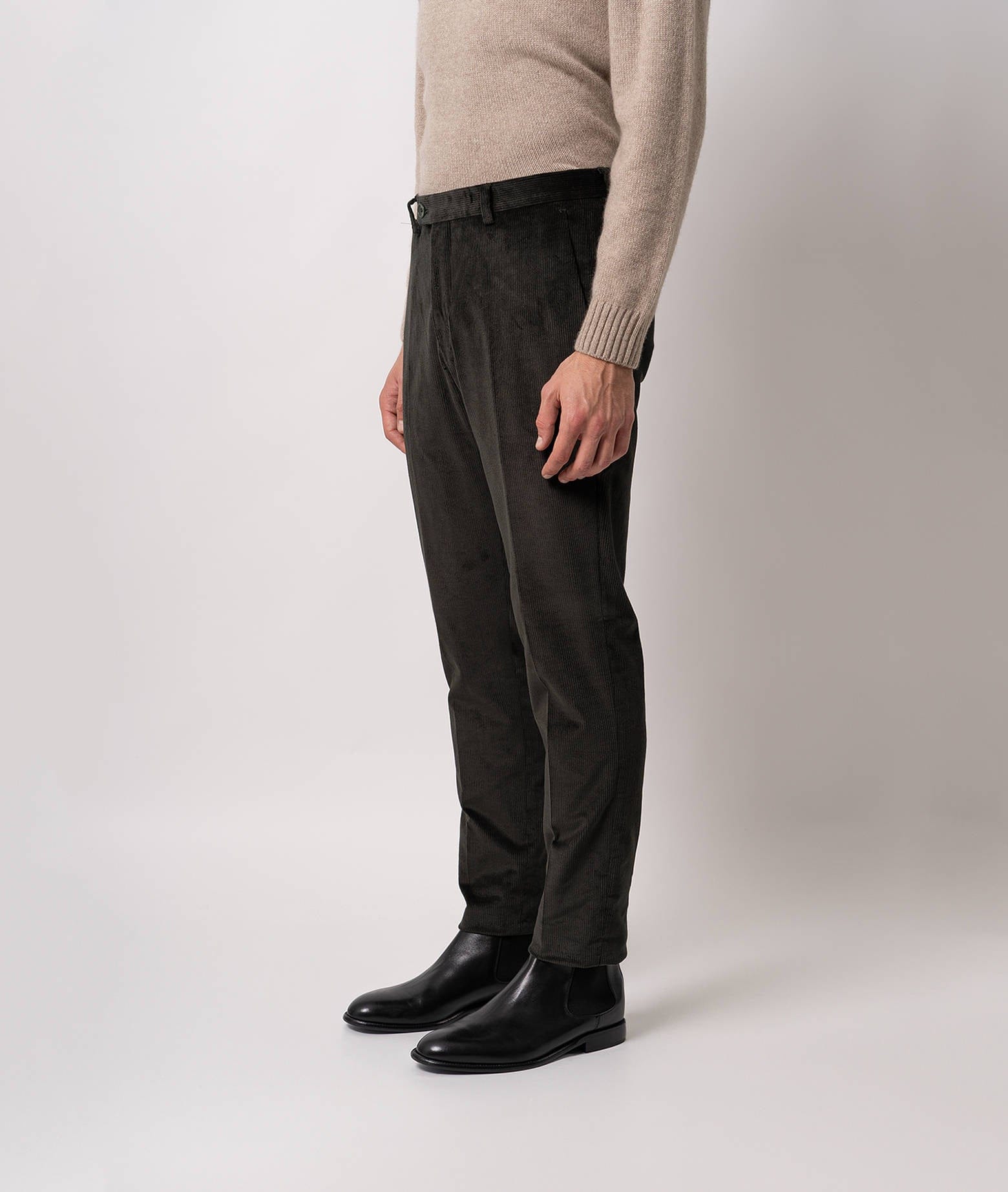 Larusmiani Velvet Trousers Howard Pants In Gray