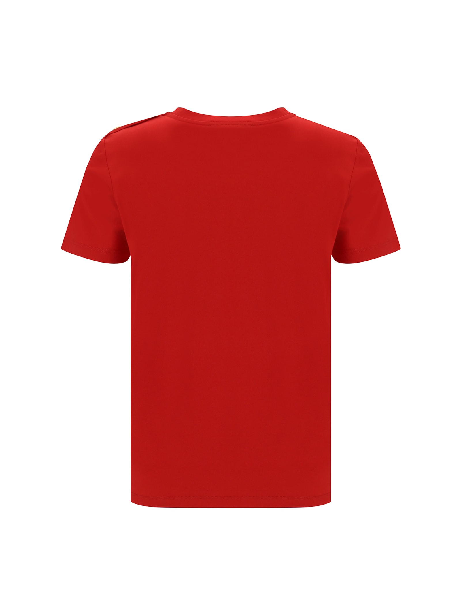 Shop Balmain T-shirt In Rouge/blanc