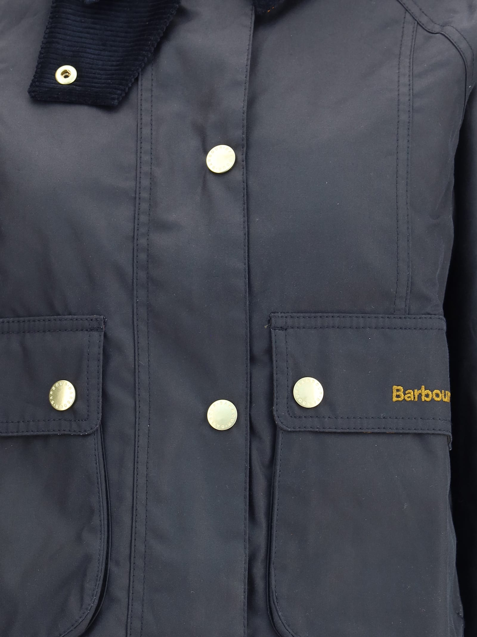 Barbour Corduroy-collar Jacket In Blue