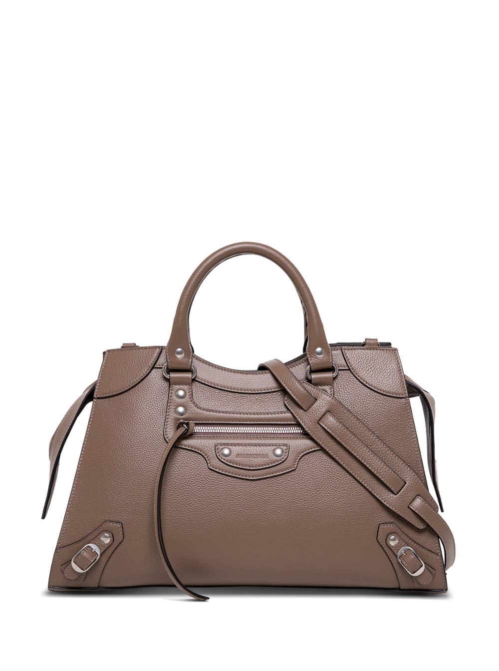 Balenciaga Neo Classic City Handbag In Taupe Colored Hammered Leather