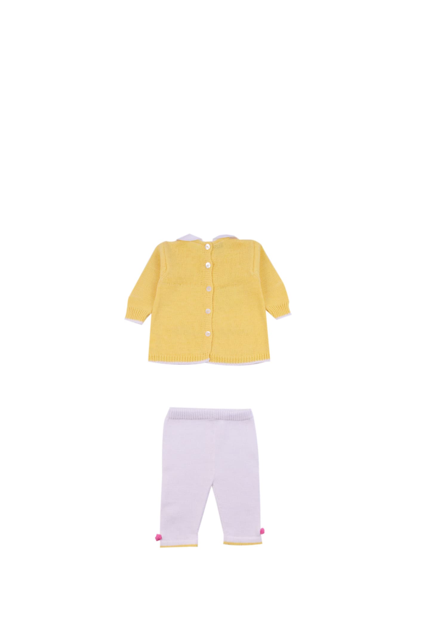 Shop Piccola Giuggiola Cotton Suit In Yellow