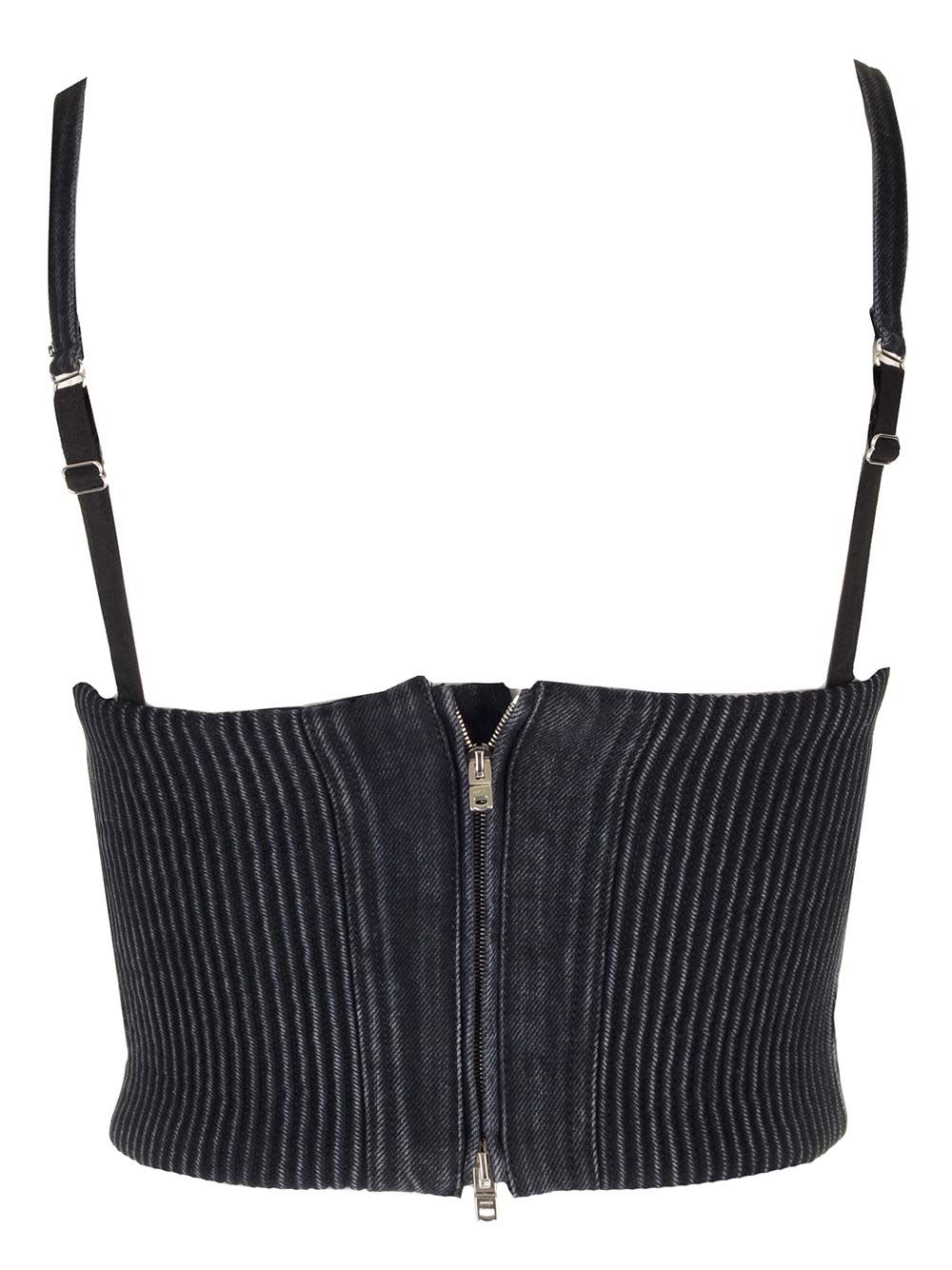 Shop Amiri Faded Black Denim Corset