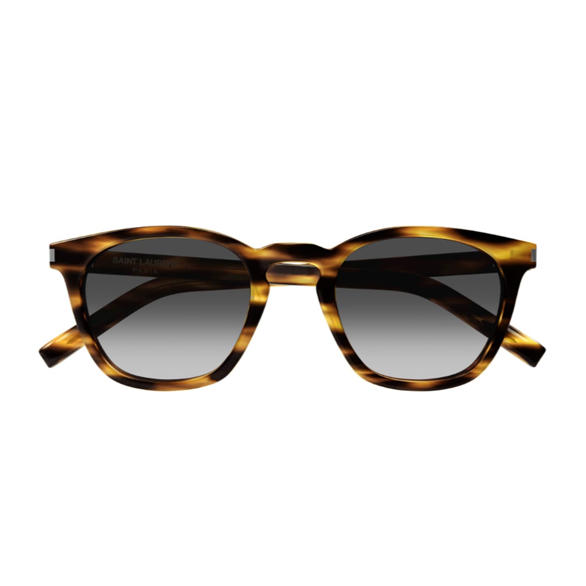 Saint Laurent Sl 28 Linea Corner Angle 045 Light Havana Grey Sunglasses In Brown