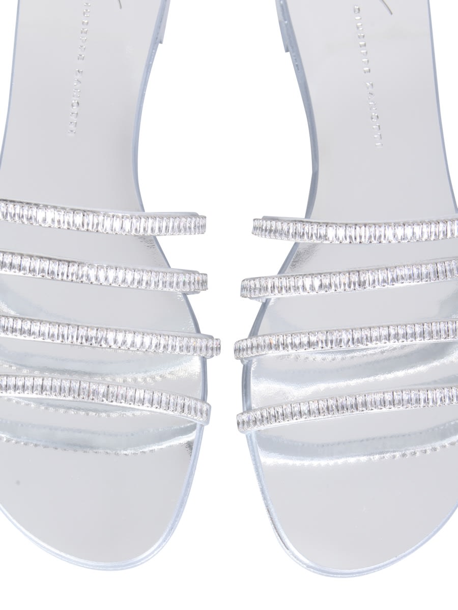 Giuseppe Zanotti Iride Crystal-embellished Slides In Silver
