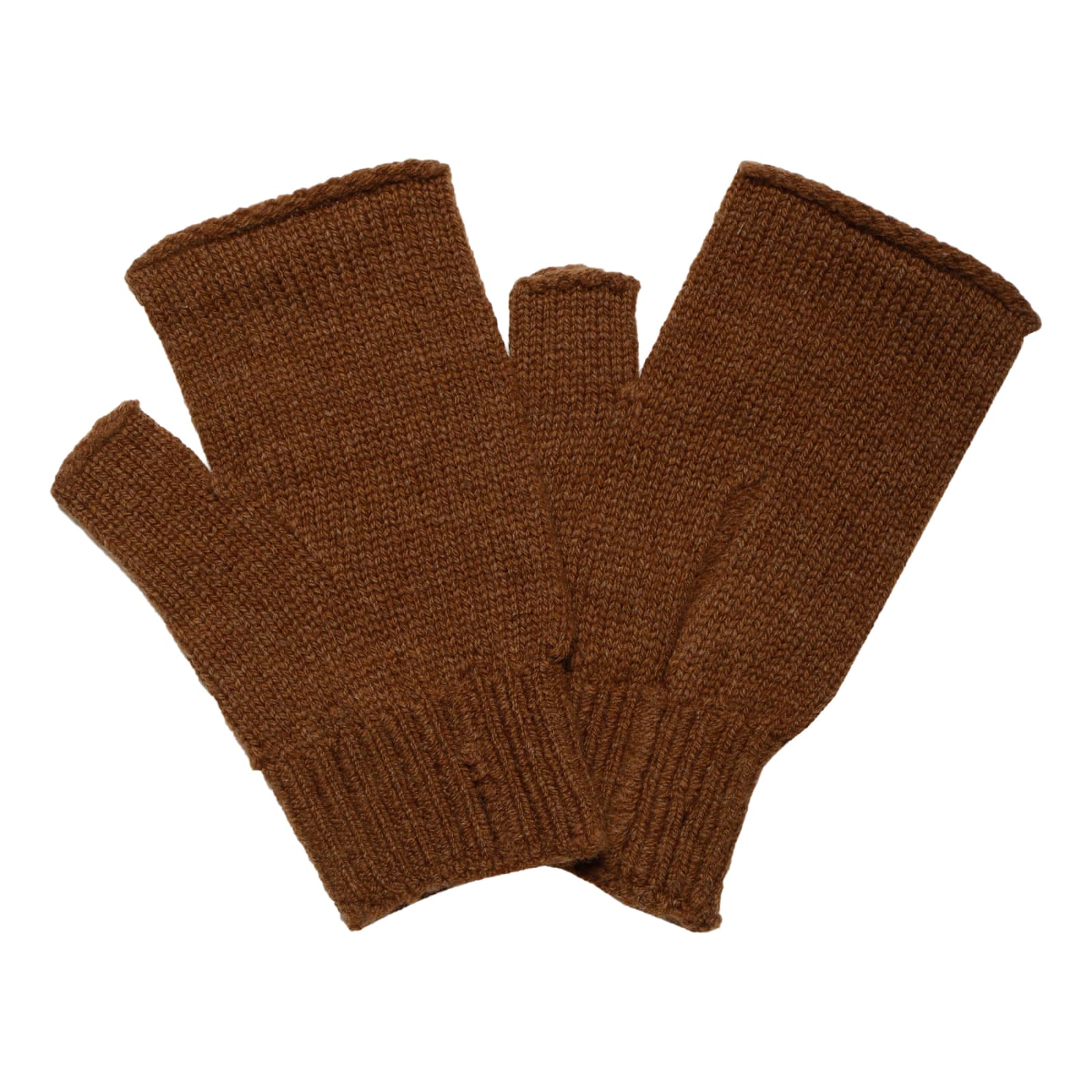 Maison Margiela Caramel Brown One-finger Wool Gloves