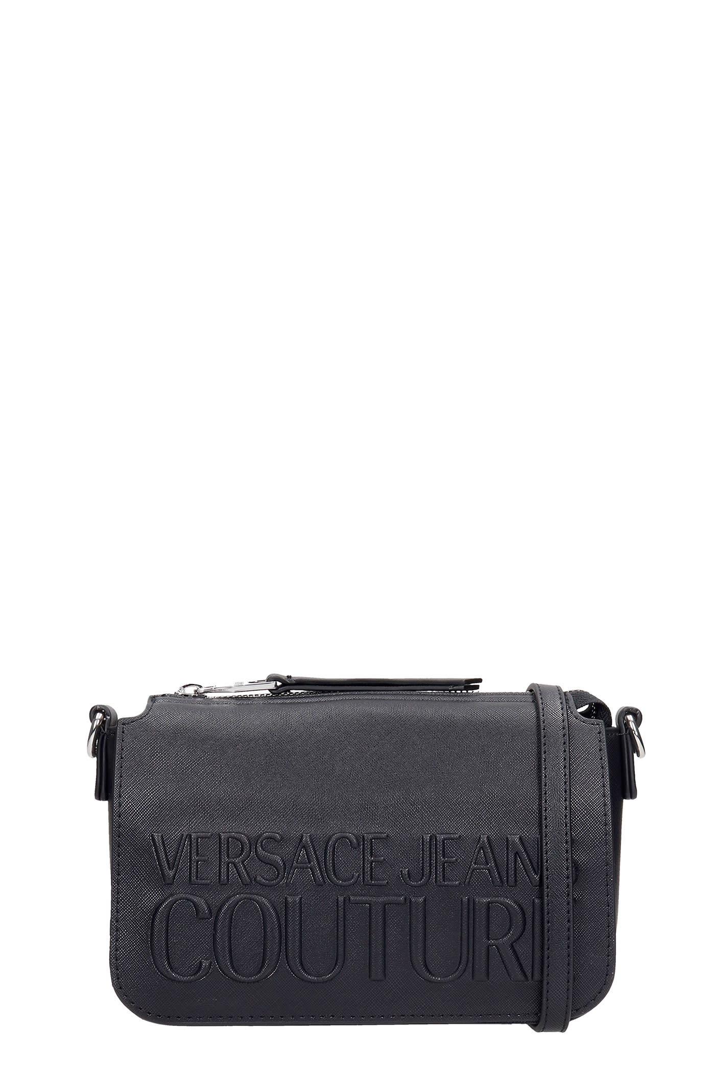 Versace Jeans Couture Shoulder Bag In Black Polyester