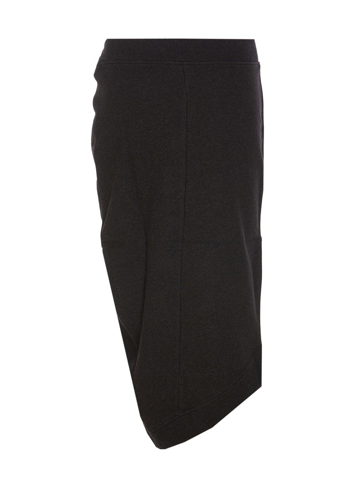 Attico Ribbed Waist Midi Skirt With Side Slit In Nero E Marrone