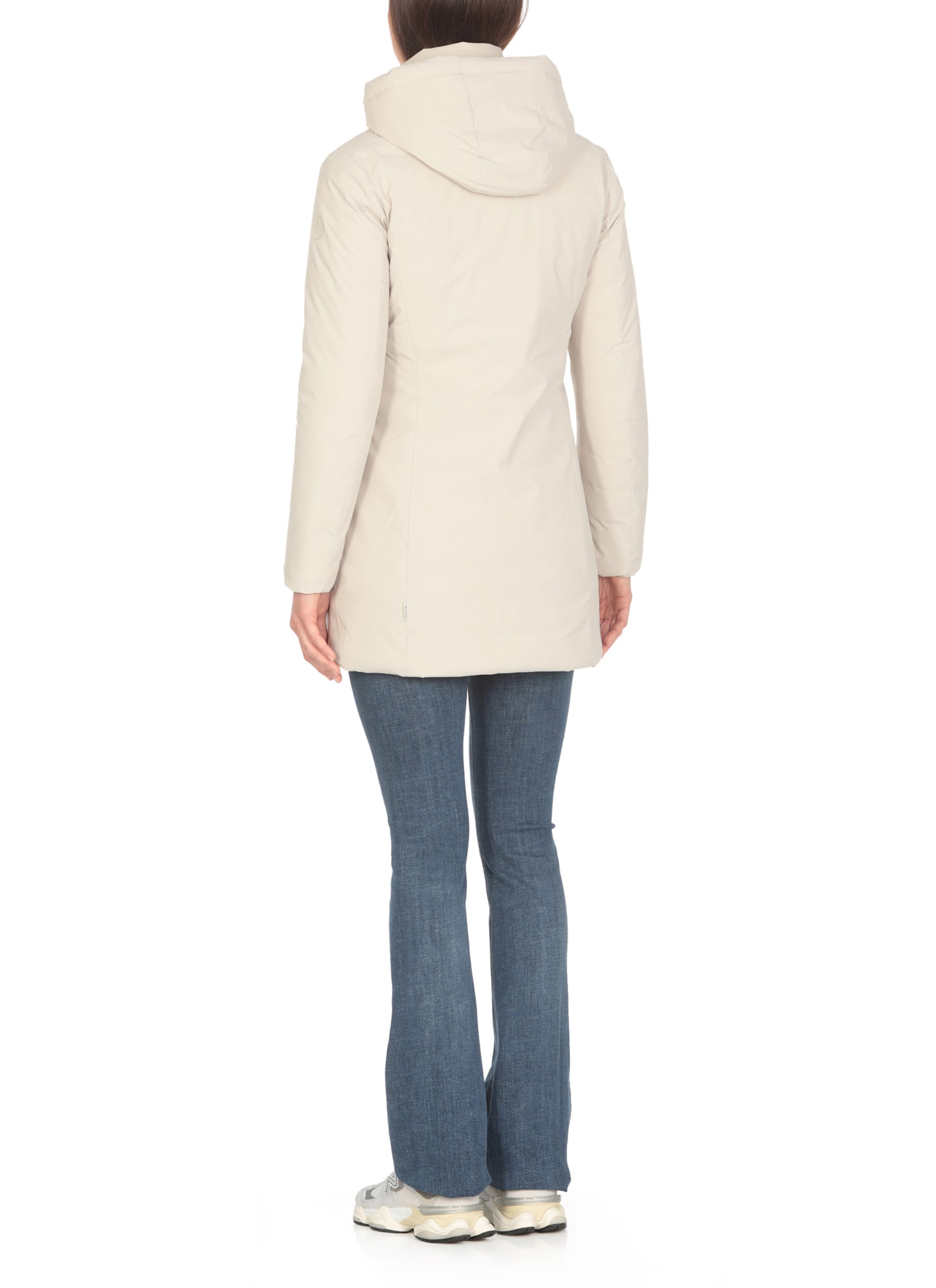 Shop Save The Duck Rachel Long Padded Jacket In Beige