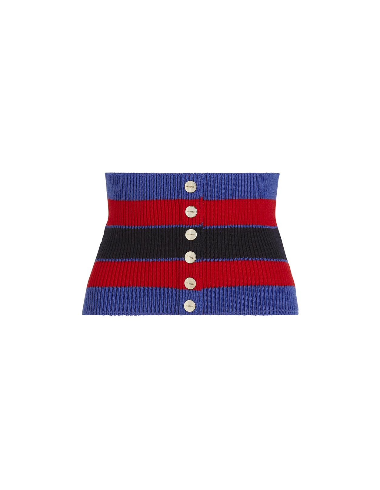 Etro Woman Corset Belt In Multicolored Striped Knit