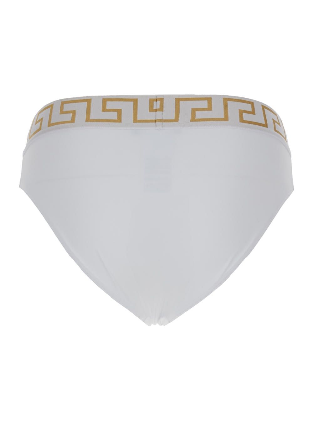 Shop Versace White Speedo With Greca Detail In Tech Fabric Man