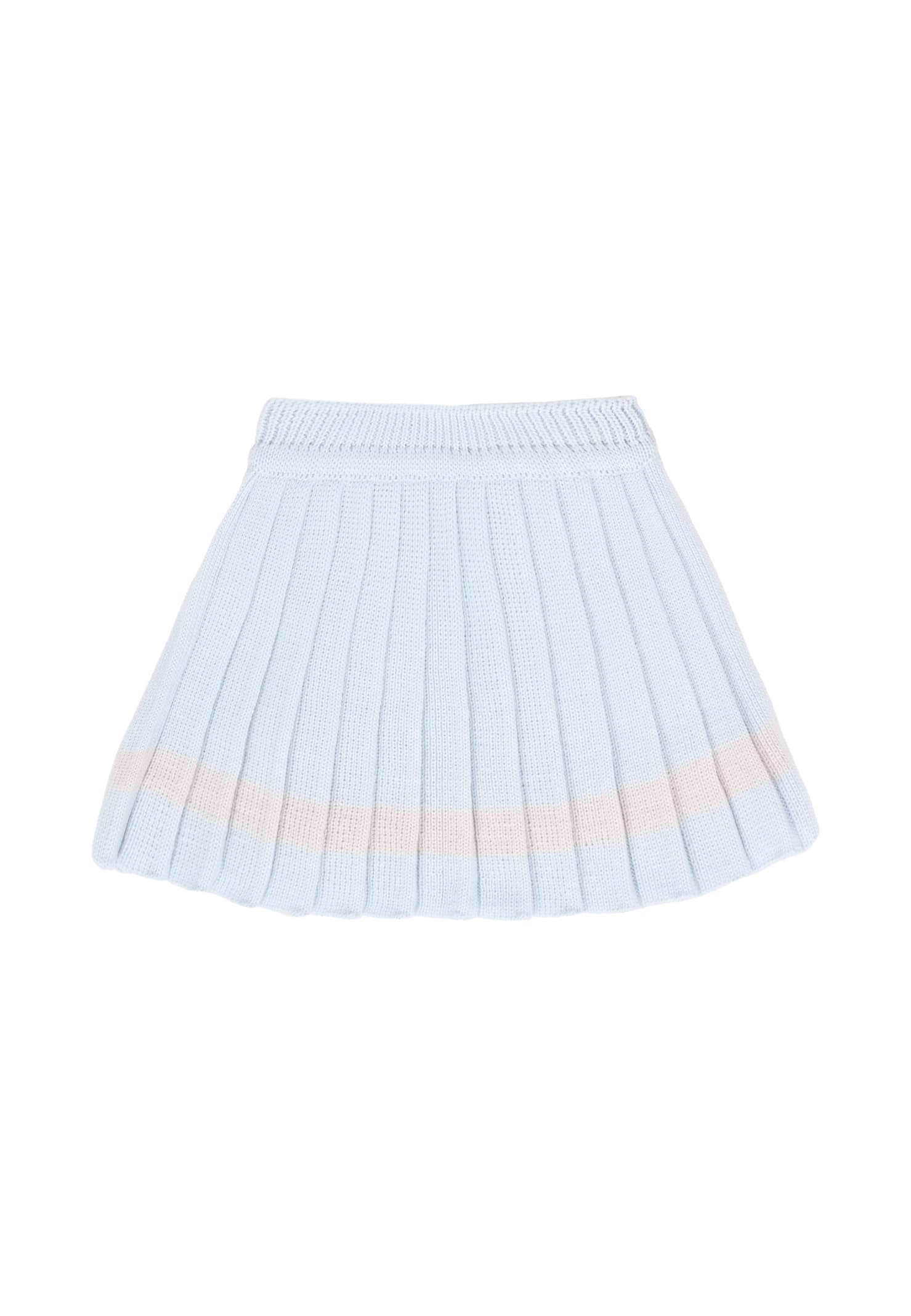 Little Bear Light Blue Skirt For Baby Girl In Blue