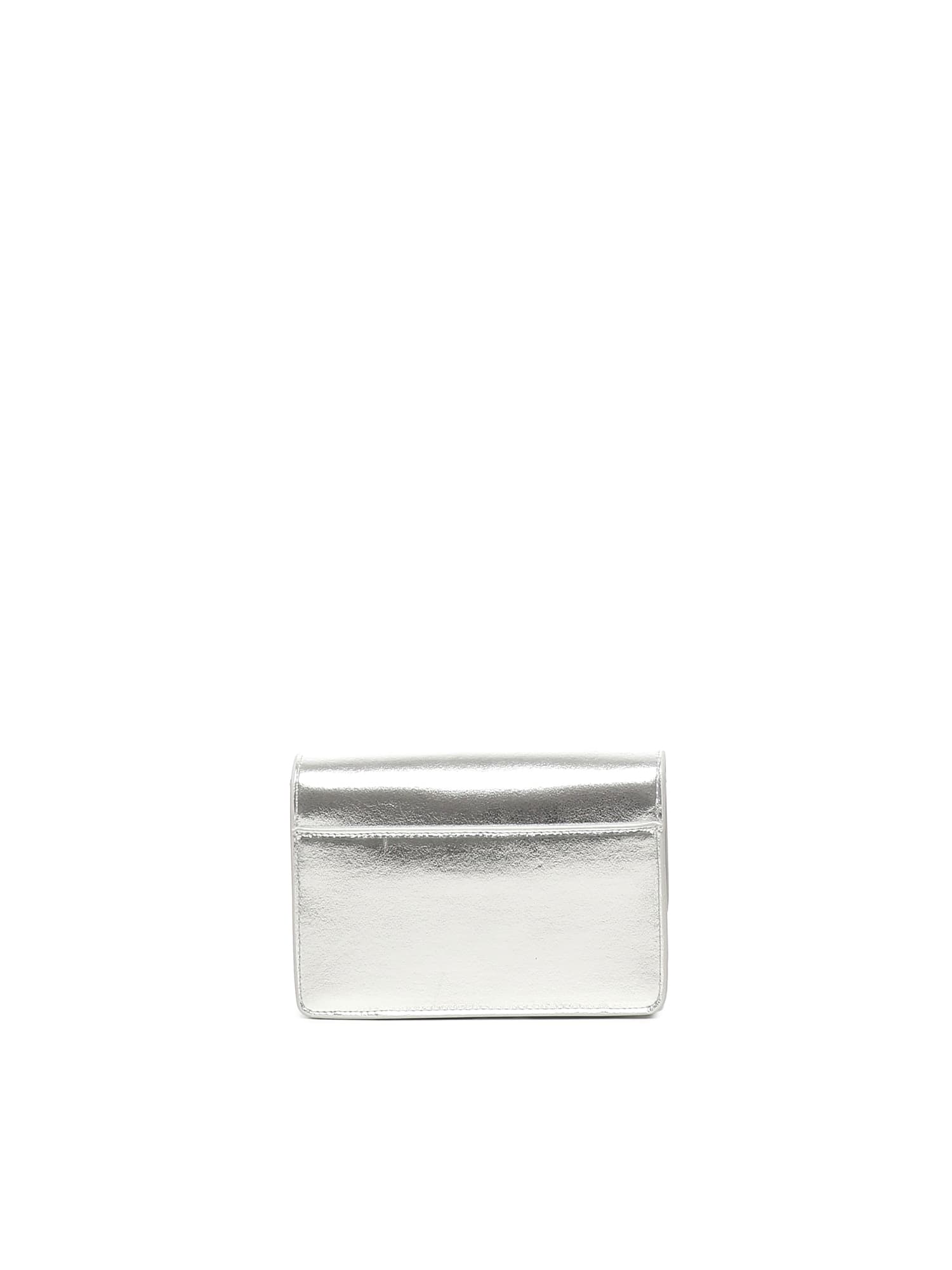V73 Metallic Effect Chain Shoulder Bag In Silver