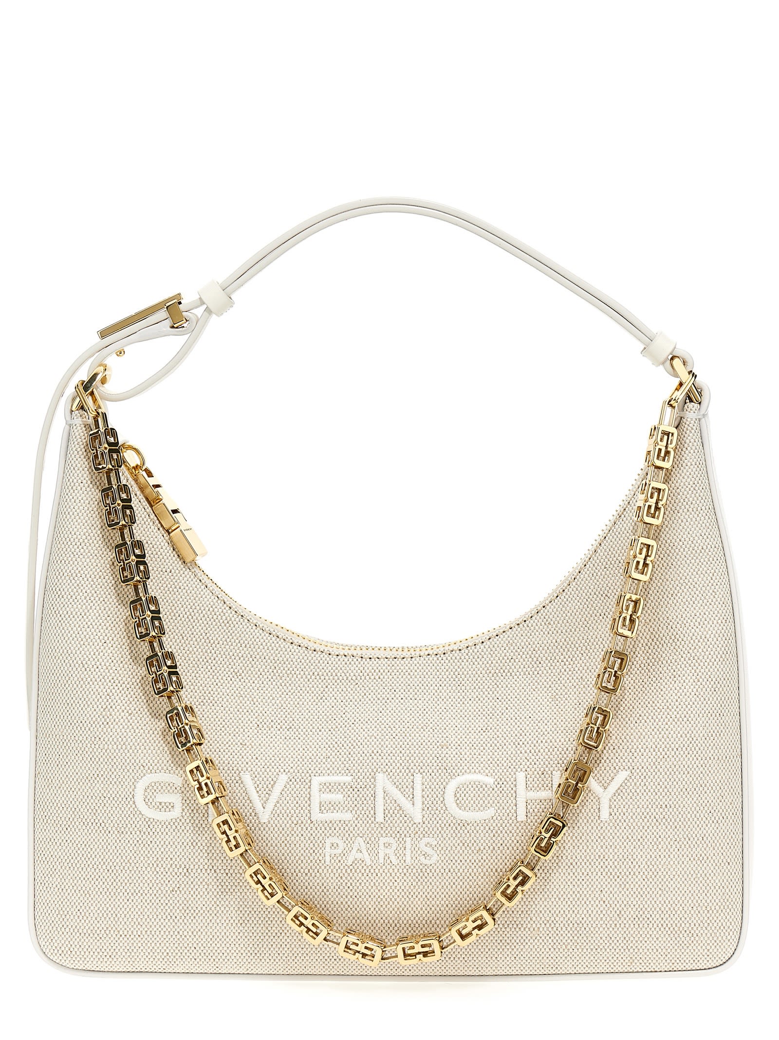 Shop Givenchy Moon Cut Out Small Shoulder Bag In Beige